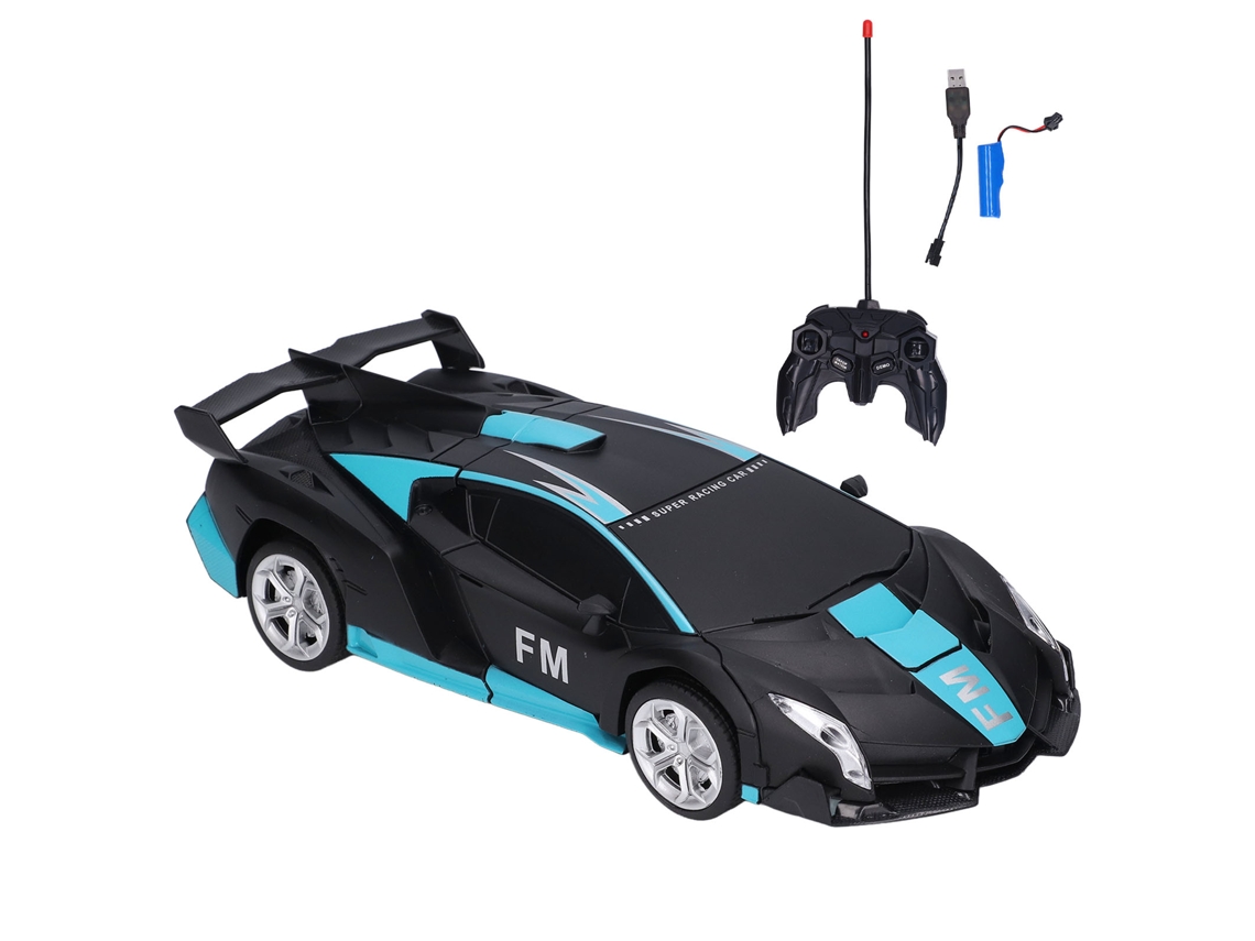 Carro robô transformável de controle remoto WalshLXq, escala 1:18, presente de aniversário para crianças com transformação de um botão.