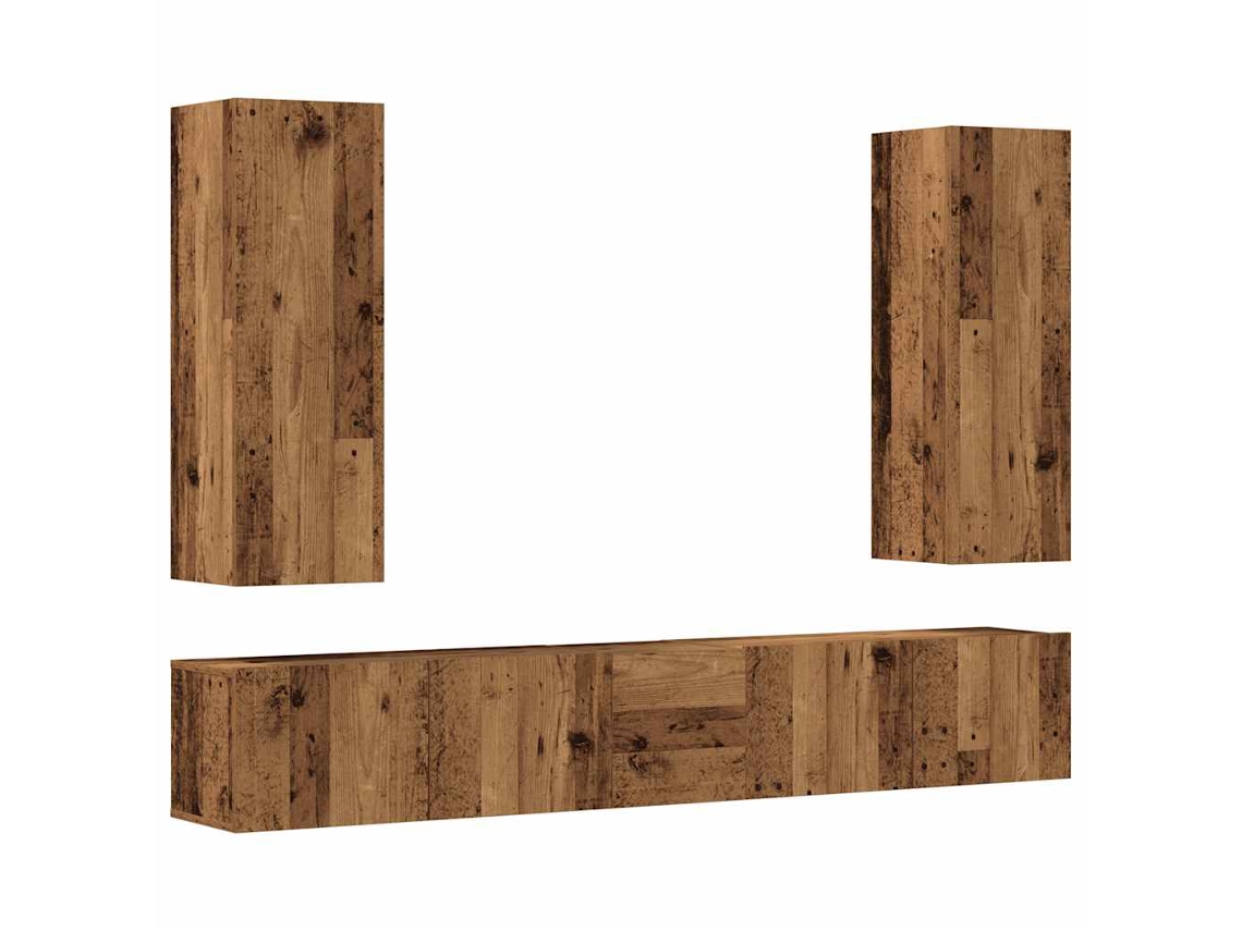 Tv Cabinet Set, Tv Cabinet Sets Vidaxl Marrom Madeira Processada (n/a)