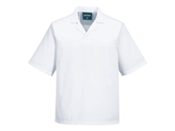 Camisa Baker De Manga Curta Sem Bolsos Para Uso Alimentar Branco / Xxxl