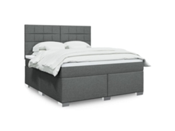 Vidaxl Cama Com Molas/colchão 180x200 Cm Tecido Cinzento-escuro