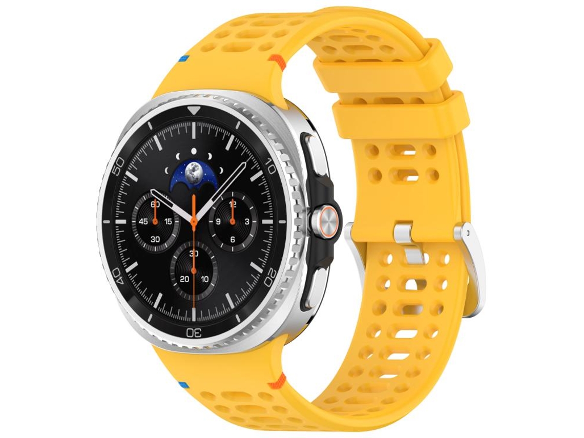 Bracelete Silicone Respirável com Fivela para Samsung Galaxy Watch 8/8 Classic Amarelo XIAOMOYU
