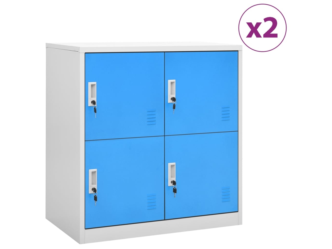 Vidaxl Cacifos 2 Pcs 90x45x92,5 Cm Aço Cinzento-claro E Azul