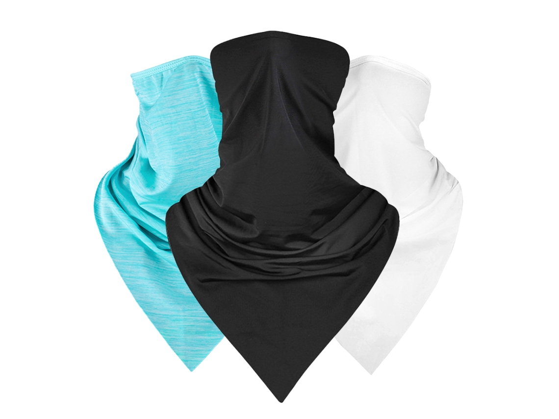 3pcs Bandana Triangular de Seda Gelada Verão Máscara Facial Protetora UV Ciclistismo Respirável | S/MARCA