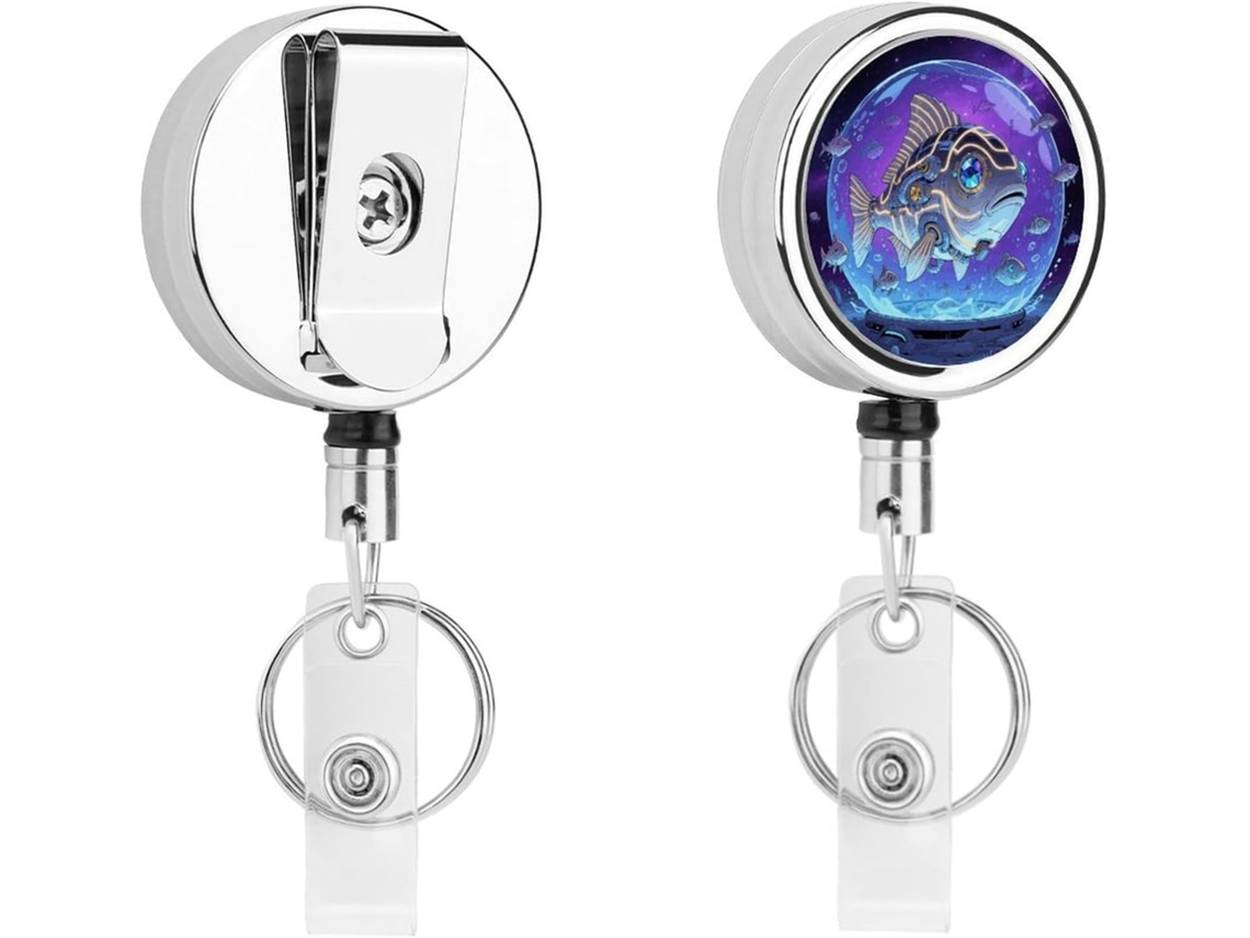 Porta Crachá Retrátil Em Metal Resistente Com Cordão De Nylon De 68cm, Ideal Enfermeiros E Profissionais De