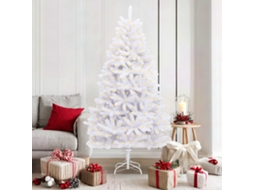 Vidaxl Árvore De Natal Artificial 300 Led Pvc E Aço Branco