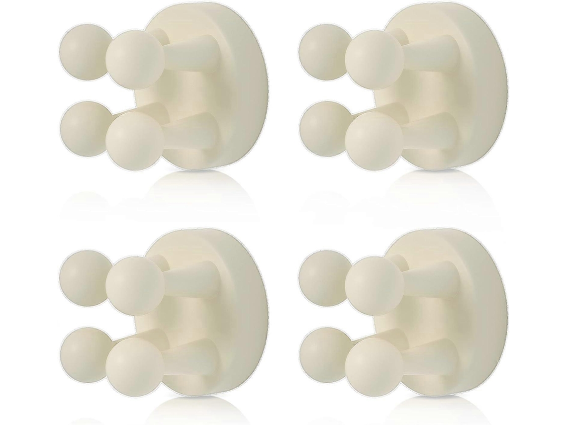 Suporte Escova Dentes Parede Autoadesivo Gancho Silicone 4 Unidades Banheiro