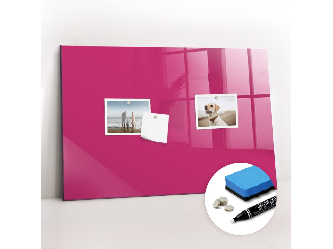 Quadro Magnético Decorativo Cor Rosa Forte Para O Quarto Das Crianças Espelharte (60x40 Cm)