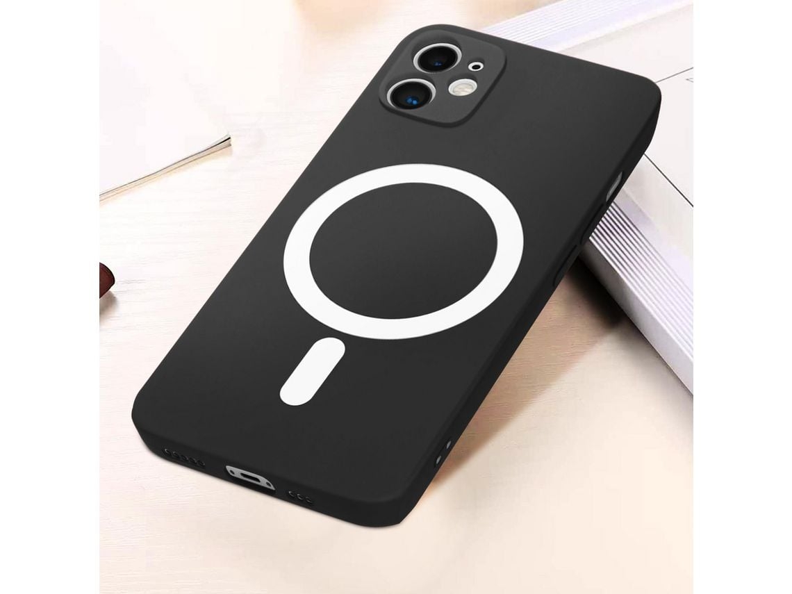 Capa Magsafe Para Iphone 12 Soft Touch Mate Bordas Elevadas Preto Lalamoli