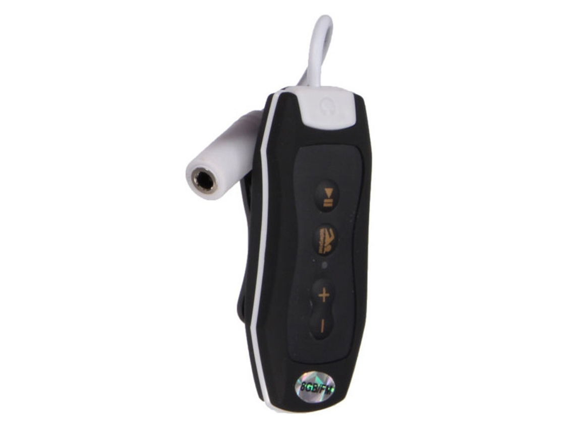 MP3 player Slowmoose de 8 GB à prova d'água IPX8 com clipe esportivo preto e FM para natação e mergulho.