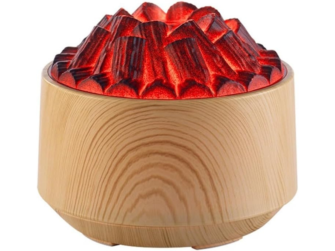 Umidificador Usb De Aromaterapia Flame Com Cores Luz Ajustáveis, Grande Volume Névoa