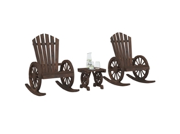 Vidaxl 3 Pcs Conjunto Lounge De Jardim Madeira De Abeto Maciça