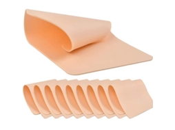 10 Peças Pele Artificial de Silicone Profissional para Prática de Tatuagem, Duas Faces, 19cm X 14cm