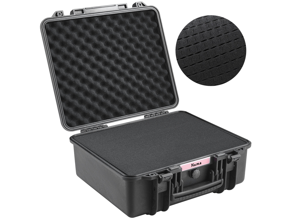Mala Rígida Para Pistola Com Espuma De Pu Pré-cortada, Resistente Ao Água E Ao Pó, Para 6 Pistolas, 19,3 × 17,1 × 8,3 Polegadas, Cor Preto