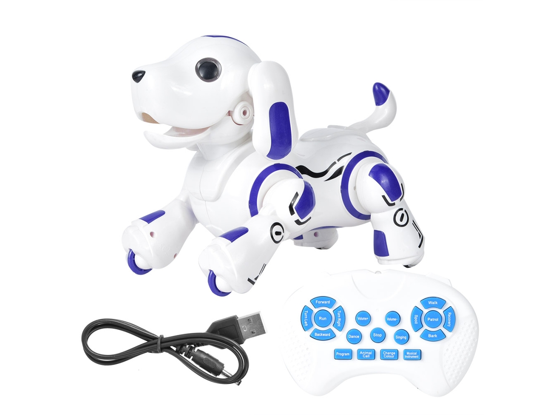 Perro Robot Inteligente Com Táctil Electrónico Brinquedo De Controle Remoto Para Crianças Presente De Educação Precoce Azul