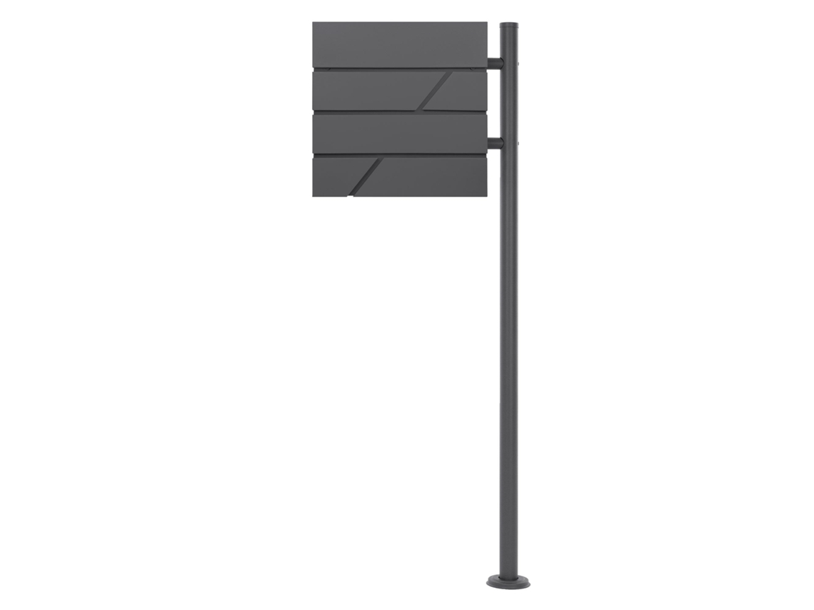Caixa de correio 37x36,5x11 cm antracite/mármore negro com aspecto de aço