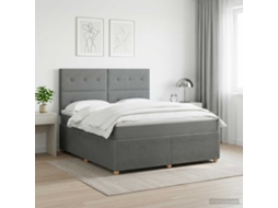Vidaxl Cama Box Spring Com Colchão Cinzento-escuro 160 X 200 Cm Tecido