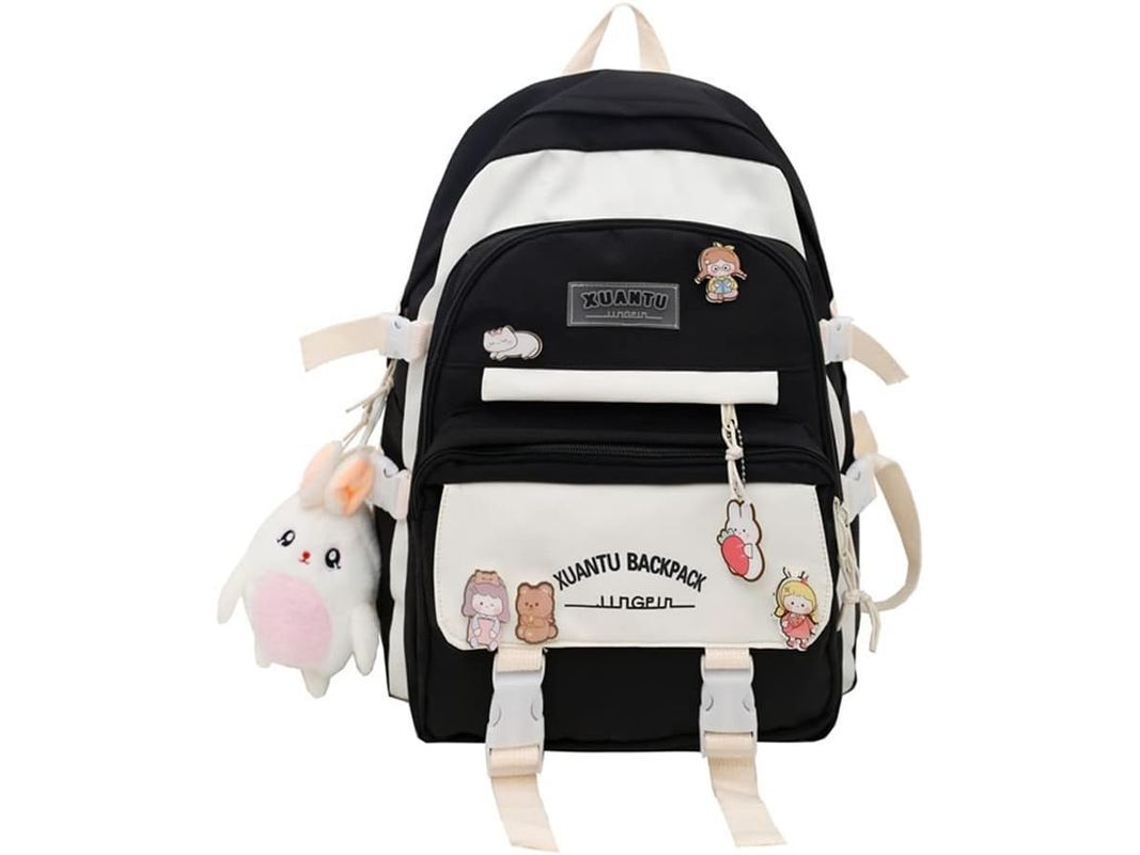 Mochila Escolar Meninas S/MARCA, com compartimento para notebook, preto