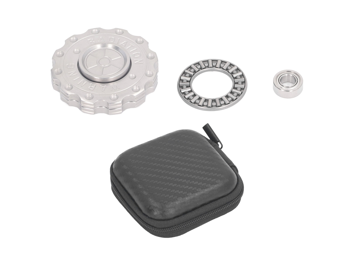 Walshlxq brinquedo Deslizador de Moeda de Engrenagem Redonda de Metal, Aço Inoxidável, Rotativo para Dedos, Reduz Estresse, Prata