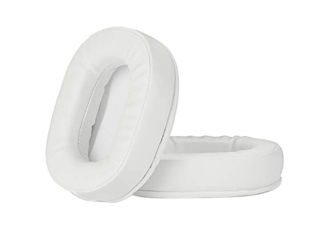 Almofadas para fones de ouvido Lurelia, compatíveis com os modelos M40x, M30x e M20, com revestimento em couro sintético e espuma viscoelástica, na cor branca (1 par).