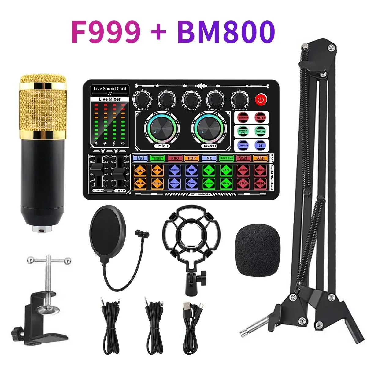 Microfone Condensador de 48v, Microfone para Gravação de Estúdio para Canto. MDUG