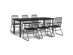 Garden Dining Set, Garden Dining Sets Vidaxl Preto Aço (200 Cm Table Length)