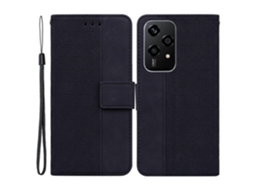Capa De Couro Com Estampa Geométrica Para Honor 200 Lite