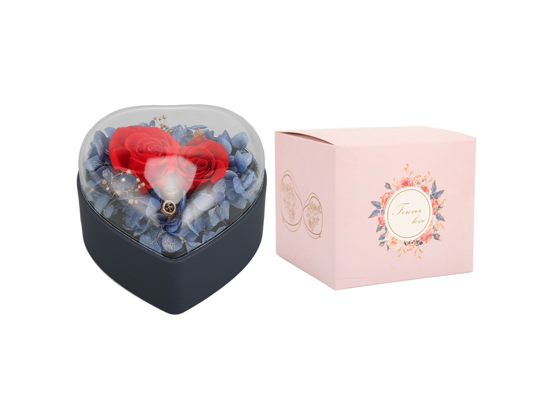 Caixa De Flores De Rosa Coração Duradouro Flip