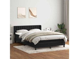 Vidaxl Cama Com Molas/colchão 160x210 Cm Veludo Preto