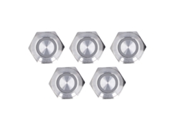 Interruptor De Pressão Momentânea Metal Com Led 16mm Ip67 Dc12-24v Azul 5pcs