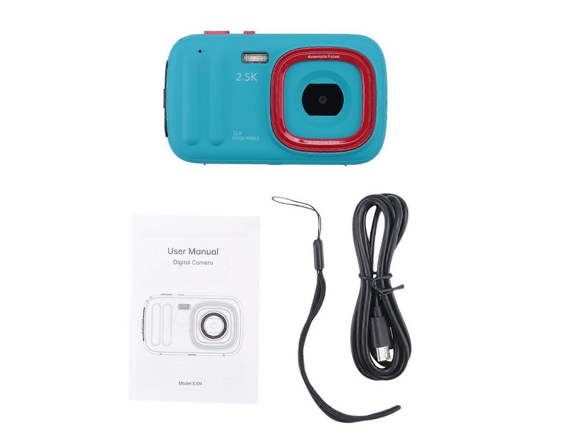 Câmera Digital Compacta De 72 Mp, Câmera Point And Câmera 2.5k, Zoom De 16x, Foco Automático, Com Mp3 Para Crianças, Azul Brilvibera