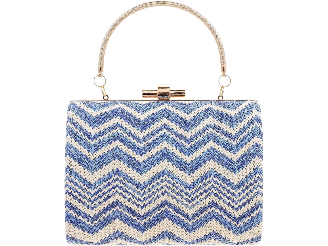 Bolsa De Ombro Feminina Azul De Plástico, Resistente A Impactos, Com Design Criativo Para Compras E