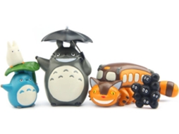 4 Figuras EASTVAPS Mi Vecino Totoro Hayao Miyazaki Molleja Guisantes Paraguas