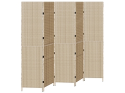 Conjunto 1 Divisor De Ambiente Vidaxl Bege Vime Pe (242 X 180 Cm)