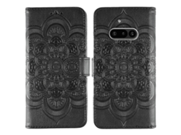 Capa De Couro Para Celular Com Estampa De Mandala Solar Em Relevo Para Nothing Phone 3a