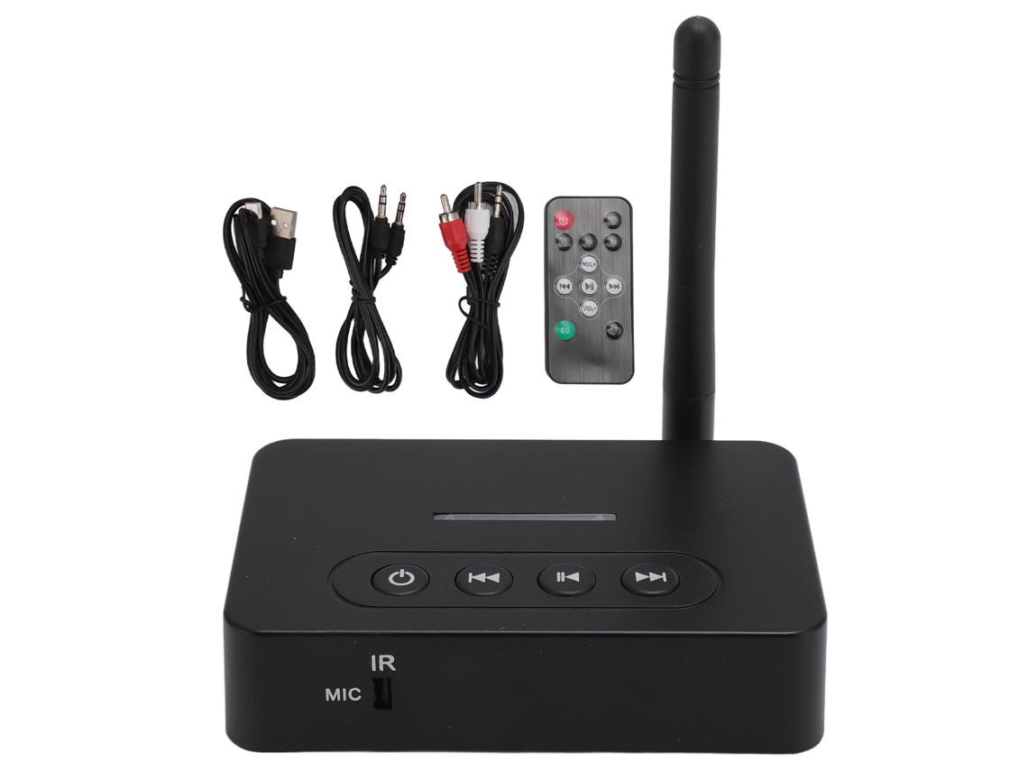 Transmissor e Receptor Bluetooth 5.1 2 em 1 Adaptador Hifi com Controle Remoto Aux Rca Nfc