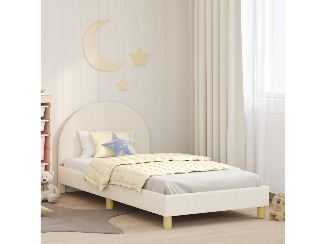 Vidaxl Estrutura De Cama Infantil Com Cabeceira Creme 90 X 200 Cm