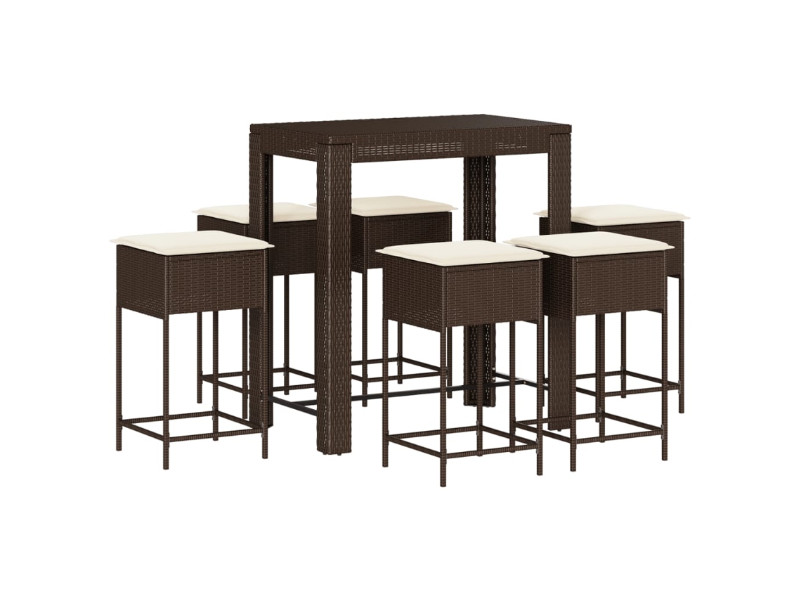 Garden Bar Set, Garden Bar Sets Vidaxl Marrom Rattan / Vime (100 X 60.5 X 110.5 Cm)