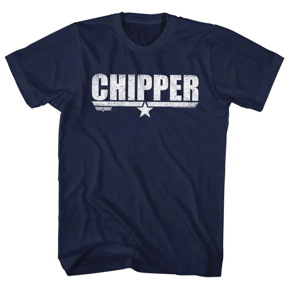 Unisex Adult T-shirt Rockinstone Top Gun Movie Chipper Navy Sizes