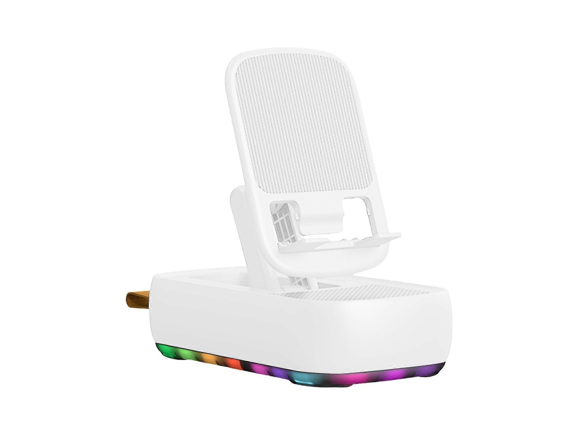 Alto Falante De Som Surround Portátil Dobrável Suporte Para Telefone Com Função De Carregamento Alto Falantes Sem Fio Bluetooth Branco Olysi Shop