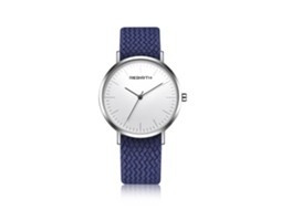 Reloj De Pulso De Cuarzo Con Correa De Tela Redondo Unisex Casual Azul