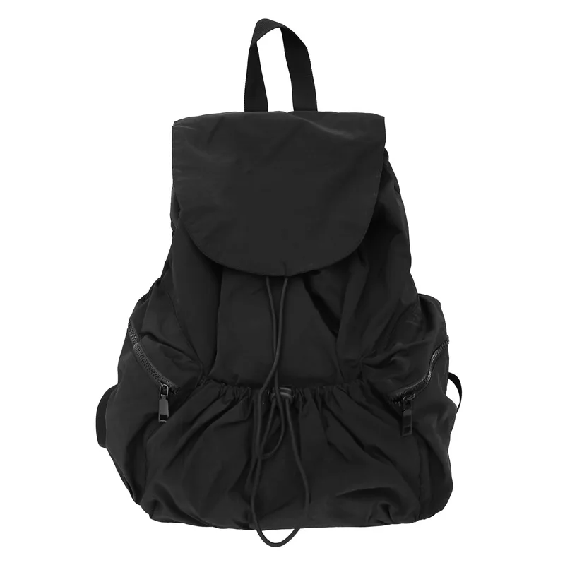 (7903-preto) Mochila Casual Unissex Com Cordão, Mochila Leve Para Viagens E Esportes Ao Ar Livre.