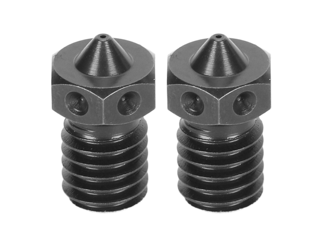 Dois bicos de extrusor para impressora 3D aço endurecido 0.4mm resistente a altas temperaturas para V6