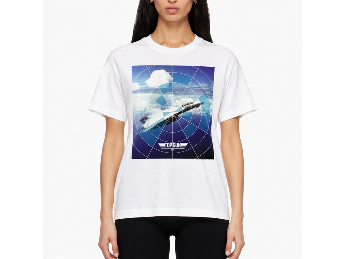 Rockinstone Top Gun Movie Jet White Adult T-shirt Size:xxxl