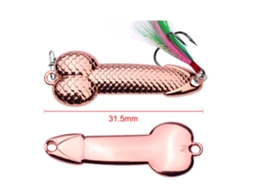 Isca de Pesca com Lure de Strass e Penas 3g Ouro Rosa