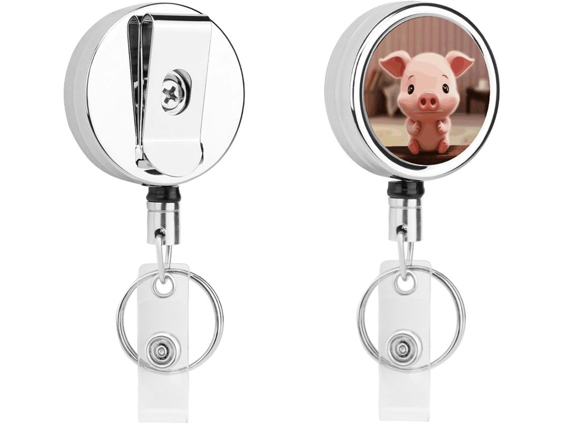 Porta Crachá Retrátil Com Carinha Sorridente, Porta Crachá Engraçado Enfermeiras Com Clipe, Chaveiro Fofo