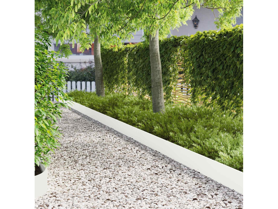 Vidaxl Acabamento Para Gramado 20 Unid. 103 X 20 Cm Aço Branco