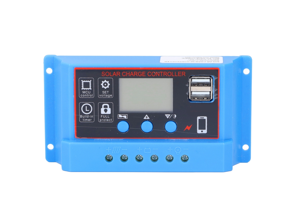 Controlador de Carga Solar Pwm com Display Lcd 12v 24v 10a YURU