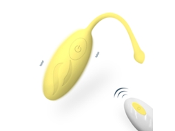 Mini Vibrador de Controle Remoto Estimulador de Clitóris de Ponto gFeminino Amarelo YIZHOOD