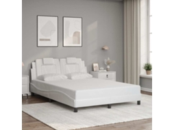 Vidaxl Estrutura De Cama Viana Sem Colchão 120x200 Cm Couro Artificial Branco