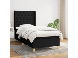 Vidaxl Cama Com Molas/colchão 80x200 Cm Tecido Preto